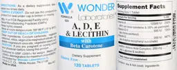 Label for A, D, E & Lecithin with Beta Carotene