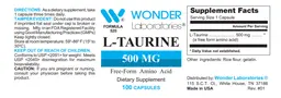 Label for L-Taurine 500 mg