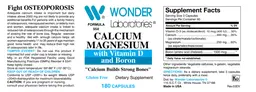 Label for Calcium Magnesium