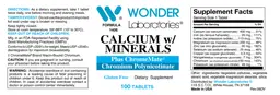Label for Calcium w/ Minerals