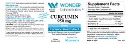 Label for Curcumin 950 mg