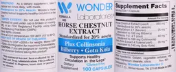 Label for Horse Chestnut Extract