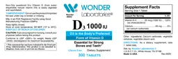 Label for D3 1000 IU