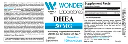 Label for DHEA 50 mg