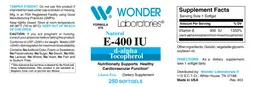 Label for Natural E-400 IU