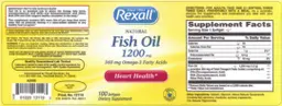 Label for Natural Fish Oil 1200 mg