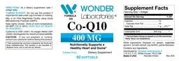 Label for Co-Q10 400 mg