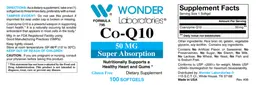 Label for Co-Q10 50 mg