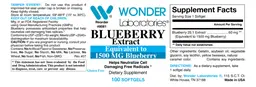 Label for Blueberry Extract