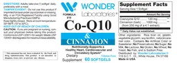 Label for Co-Q10 & Cinnamon