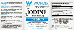 Label for Iodine 150 mcg