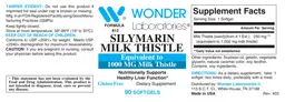 Label for Silymarin Milk Thistle