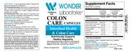 Label for Colon Care Capsules