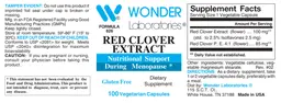 Label for Red Clover Extract
