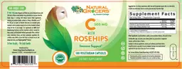Label for C 500 mg with Rosehips