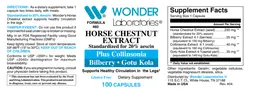 Label for Horse Chestnut Extract