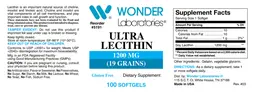 Label for Ultra Lecithin 1200 mg