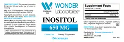Label for Inositol 650 mg