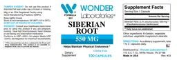 Label for Siberian Root 550 mg