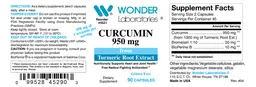 Label for Curcumin 950 mg