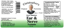 Label for Ear & Nerve Formula