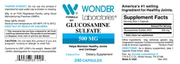 Label for Glucosamine Sulfate 500 mg