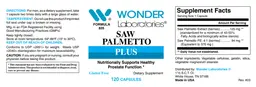 Label for Saw Palmetto Plus