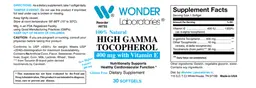 Label for High Gamma Tocopherol 400 mg
