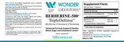 Label for Berberine-500+ TripleDefense