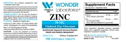 Label for Zinc 50 mg