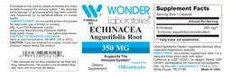 Label for Echinacea Angustifolia Root 350 mg