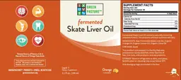 Label for Fermented Skate Liver Oil Orange Flavor
