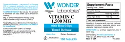 Label for Vitamin C 1,500 mg