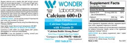 Label for Calcium 600 + D