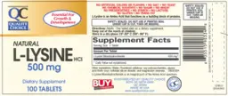 Natural L-Lysine HCl 500 mg