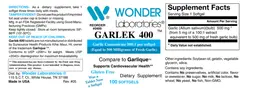 Label for Garlek 400