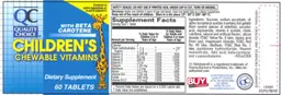 Label for Children's Chewable Vitamins