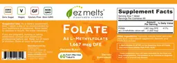 Label for Folate 1,667 mcg DFE Orange Blast