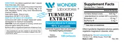 Label for Turmeric Extract