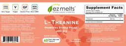 Label for L-Theanine 200 mg Sweet Cherry