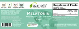 Label for Melatonin 5 mg Cool Mint