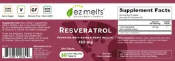 Label for Resveratrol 150 mg Red Grape