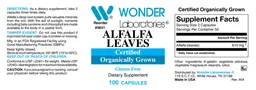 Label for Alfalfa Leaves