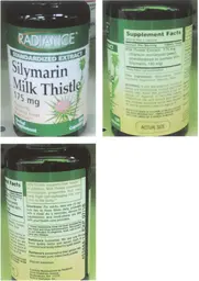 Label for Silymarin Milk Thistle 175 mg