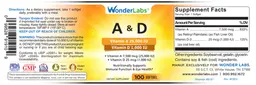 Label for A & D Vitamin A 25,000 IU Vitamin D 1,000 IU