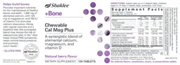 Label for +Bone Chewable Cal Mag Plus Natural Berry Flavor