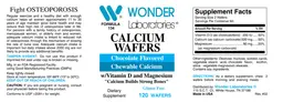 Label for Calcium Wafers Chocolate Flavored