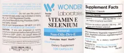 Label for Vitamin E Selenium