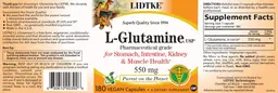 Label for L-Glutamine 550 mg