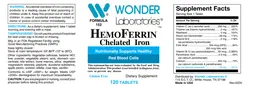 Label for HemoFerrin Chelated Iron